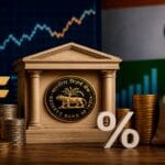 A professional chart showing the trend of India's forex kitty and gold reserves