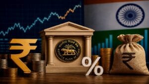 A professional chart showing the trend of India's forex kitty and gold reserves