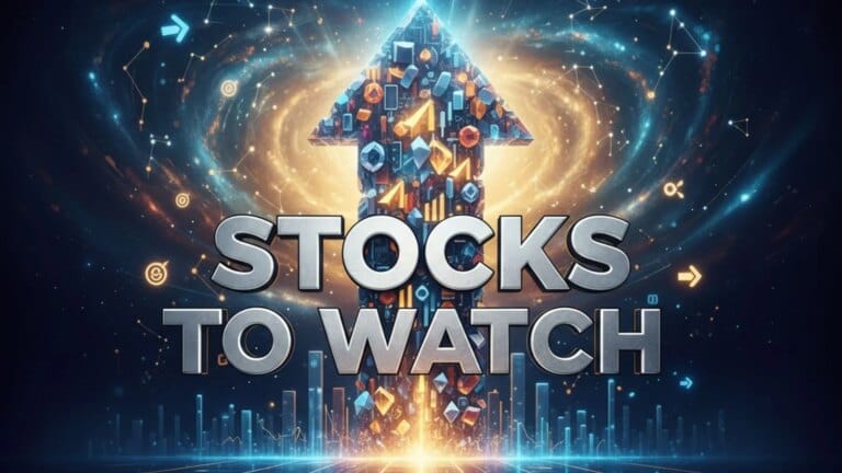 Stocks to watch: The Essential Must-Read Guide 2 Professional trader analyzing a list of stocks to watch on a digital dashboard