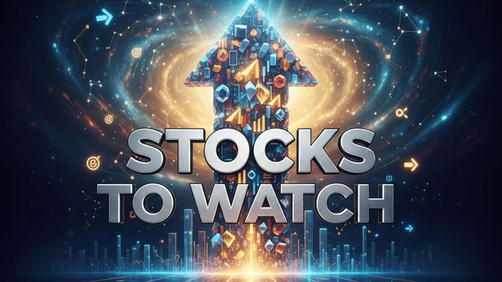 Stocks to watch: The Essential Must-Read Guide 1 Professional trader analyzing a list of stocks to watch on a digital dashboard