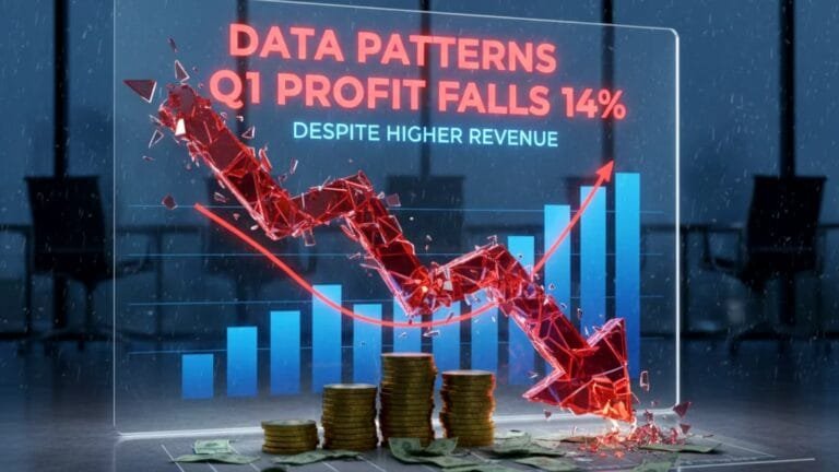 Financial chart showing data patterns q1 performance and revenue growth