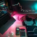 Professional trader analyzing bitcoin market charts and CPI data trends
