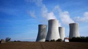 A modern nuclear power plant facility representing India's energy sector growth