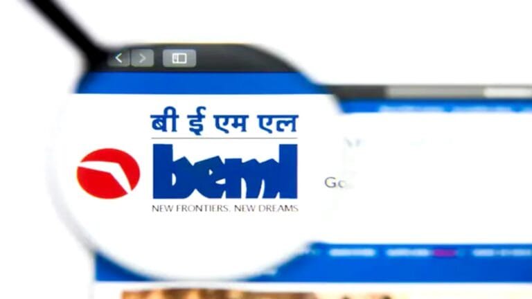 BEML hydraulic excavator machinery on a construction site