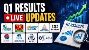 Professional investor analyzing q1 results live data on a digital dashboard