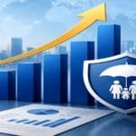 Financial growth chart representing LIC strategic outlook and insurance market trends