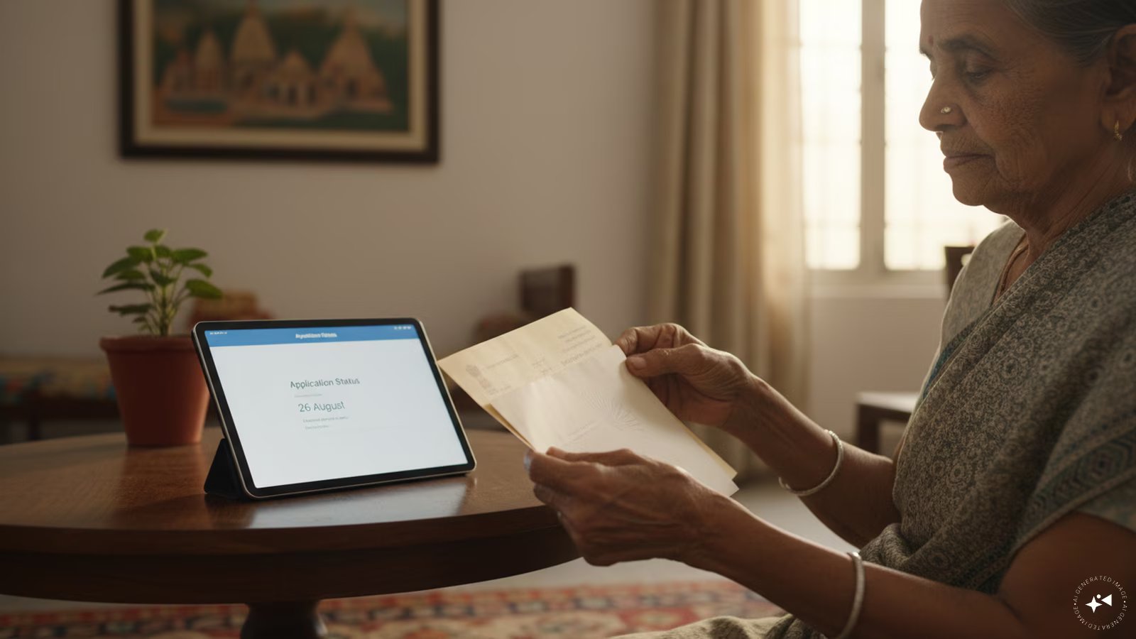 Woman checking her status on the delhi lakshmi yojana: official portal