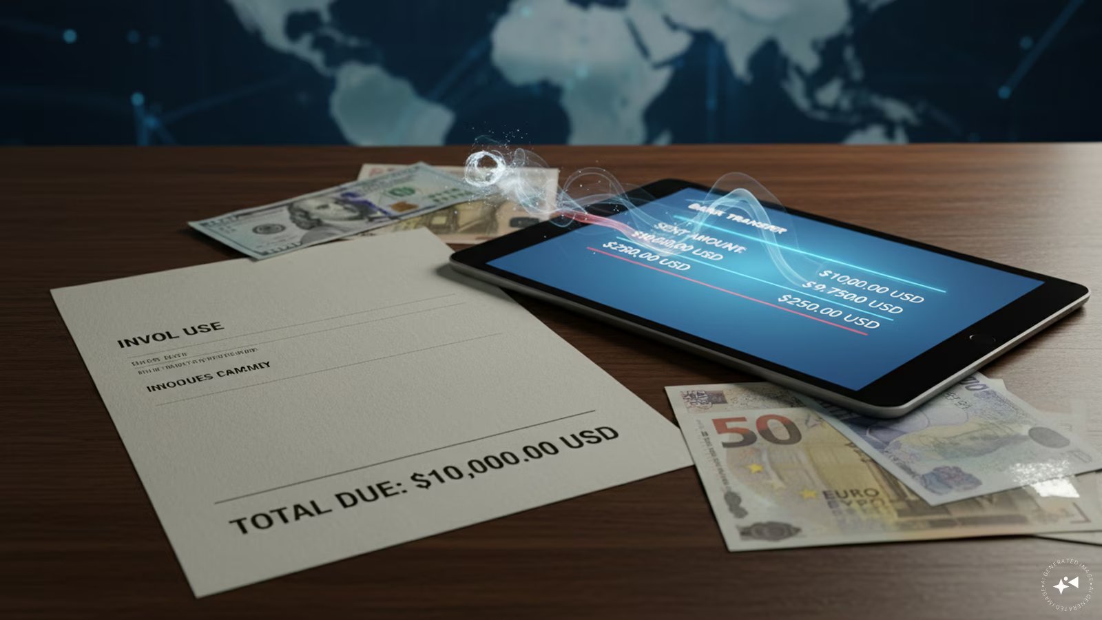 A digital representation of global cross-border payments explained: showing currency exchange and international money flow
