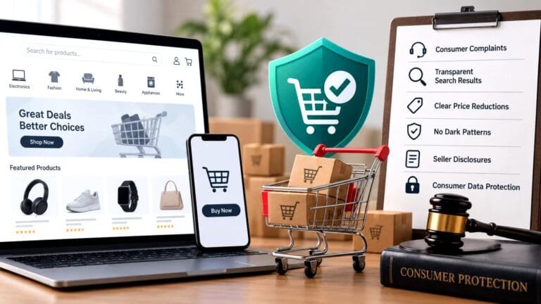 Government tightens e-commerce: The Essential Urgent Update 5 A digital scale representing fair e-commerce regulations and consumer transparency