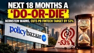 Stock market chart showing the pb fintech share price trend