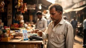Merchant analyzing digital payment costs and UPI transaction fees