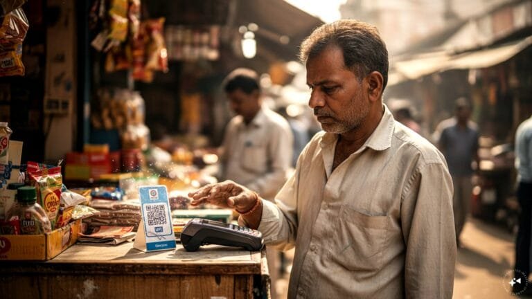 Merchant analyzing digital payment costs and UPI transaction fees