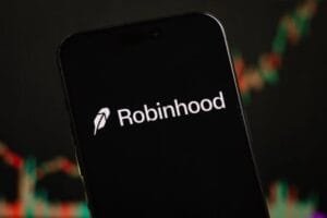 A digital dashboard showing a robinhood sees surge in bitcoin and gold prediction market activity